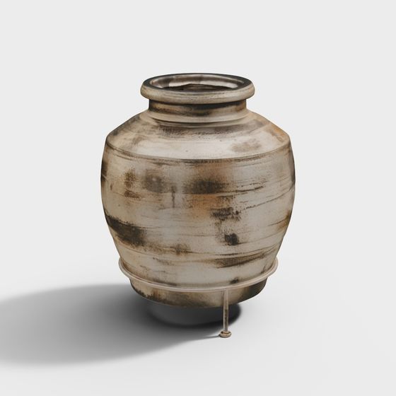 Ceramic Pot 3D Model with Unique Vintage Charm