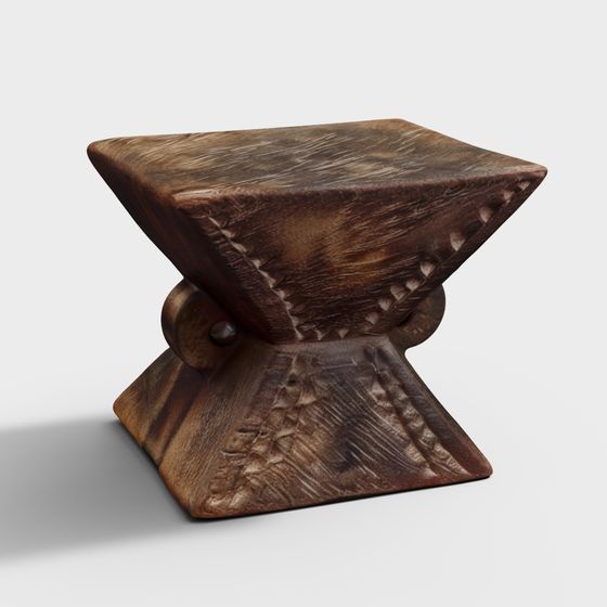Ancient Wood Anvil 3D model