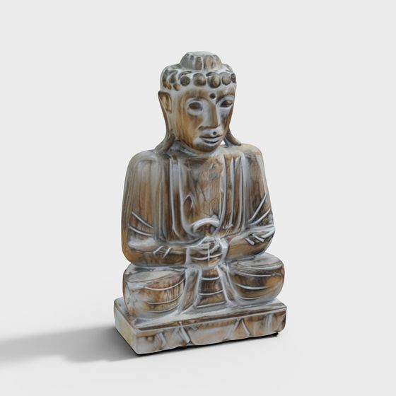 Meditation Buddha 3D model for Tranquil Spaces