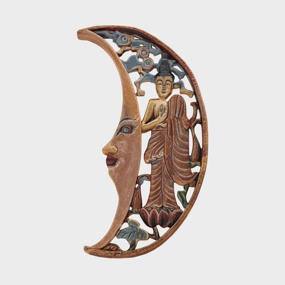 Zen Buddha Sculpture in Moon 3D model