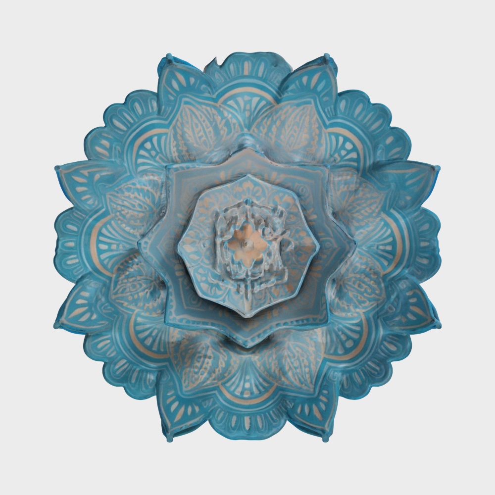 Lotus Flower Low-Poly 3D Model with Gradient Accents