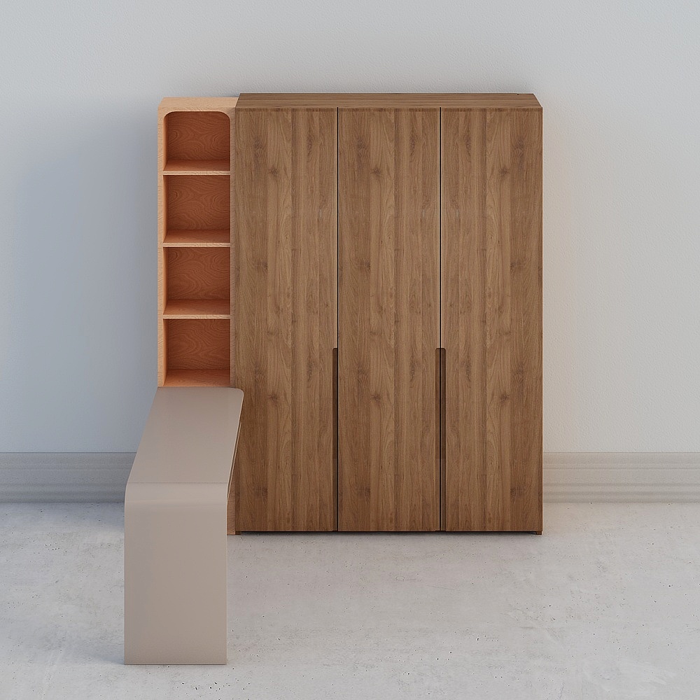 Wardrobe Design 3 Door with Side Area