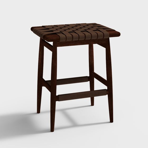 Nordic Minimalist Bar Stool 3D model