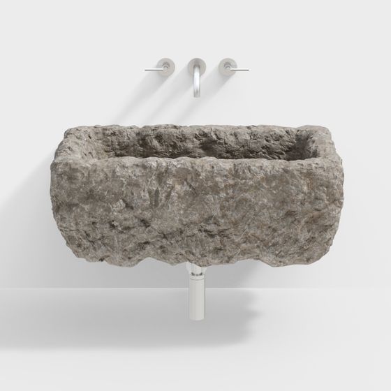 Natural Stone Wash Basin 3D model