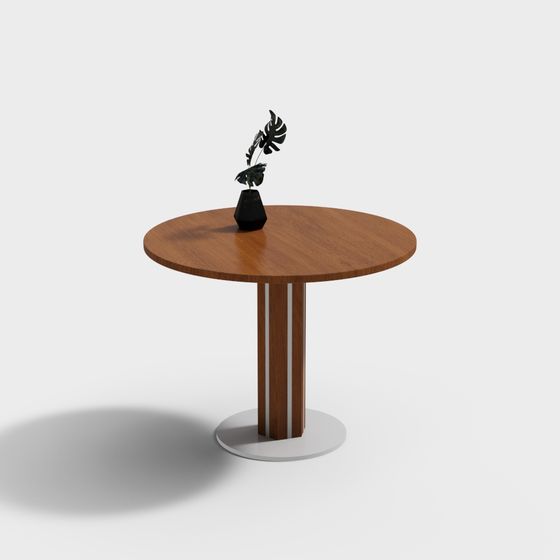 Low Poly Round Table 3D model Design