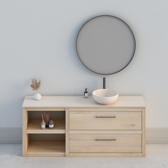 Modern Minimalist Bathroom Cabinet 3D model