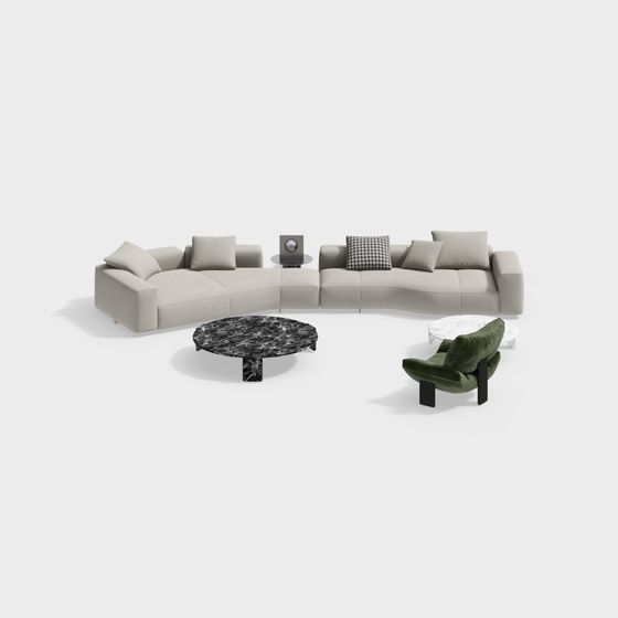 ミノッティモダンソファとコーヒーテーブルセット