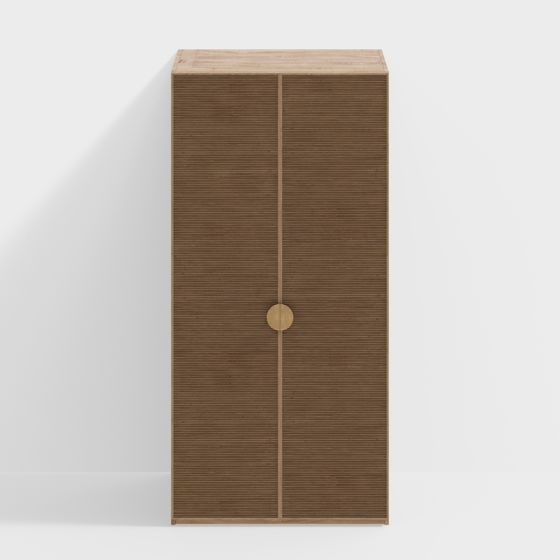 Modern Low-Polygon Wooden Storage Cabinet 3D model