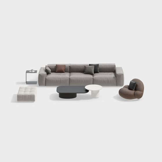 Stylish Modern 3D Furniture Set Model
