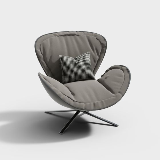 Elegant Wing Chair 3D model for Modern Interiors