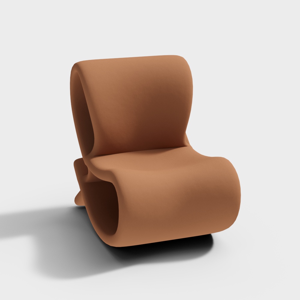 Elegant Curved Low-Poly Chair 3D Model