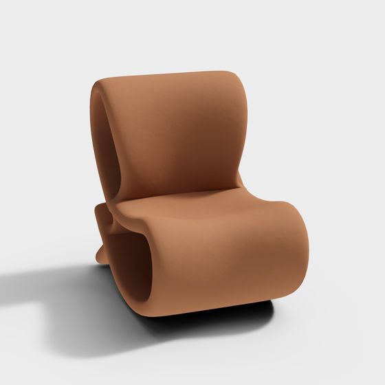 Elegant Curved Low-Poly Chair 3D Model