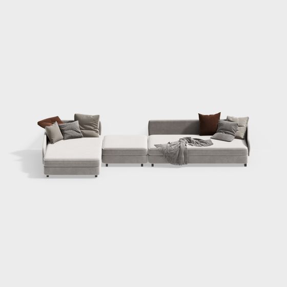 Modern Low-Polygon Sofa 3D model for Creative Spaces