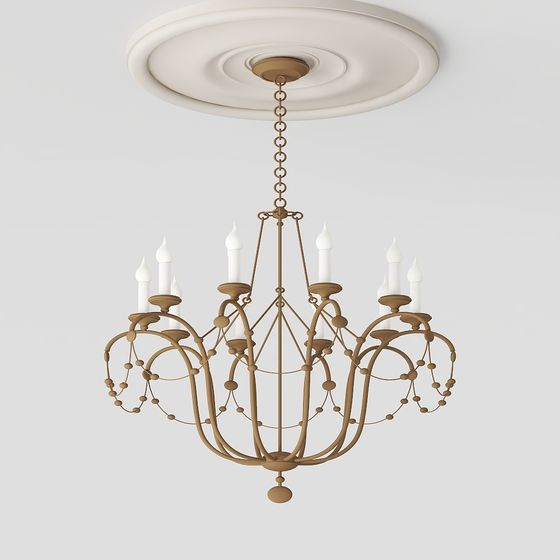 Elegant Low-Polygon Chandelier 3D model