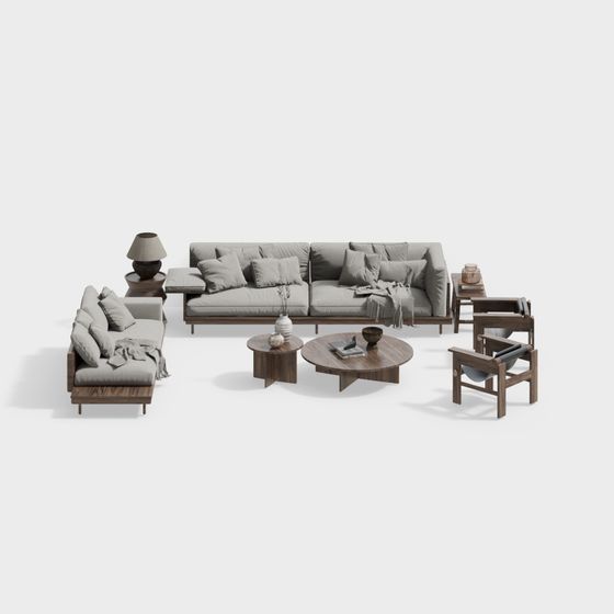 Stylish Minimalist 3D Furniture Set for Modern Interiors