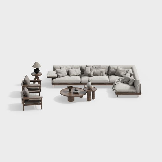 Elegant 3D Sofa Set Model for Modern Spaces