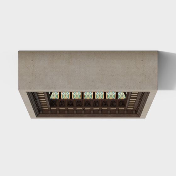 Stylish Low-Poly Ceiling 3D model with Geometric Patterns