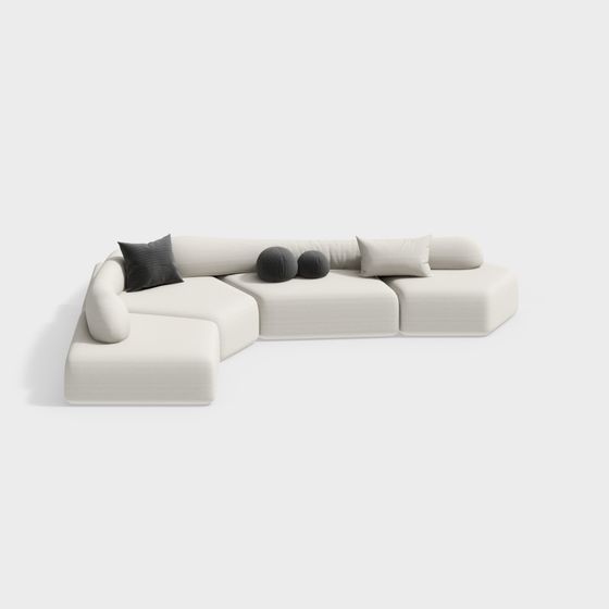 Urban Comfort Low-Poly Sofa 3D model