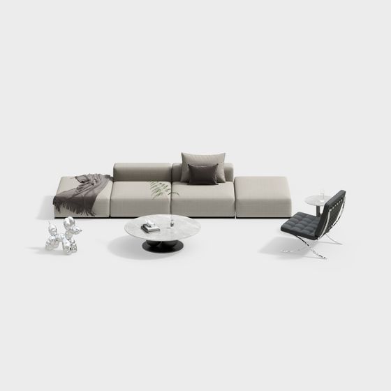Urban Living Room 3D model for Creative Spaces