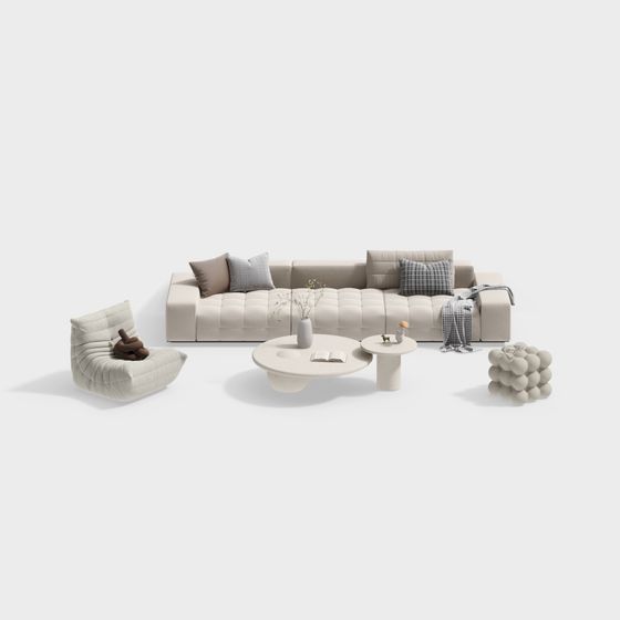 Stylish Urban Living Room 3D model for Creative Projects