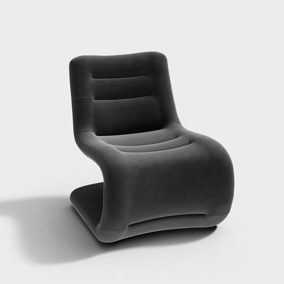 Stylish Curved Chair 3D model for Modern Interiors