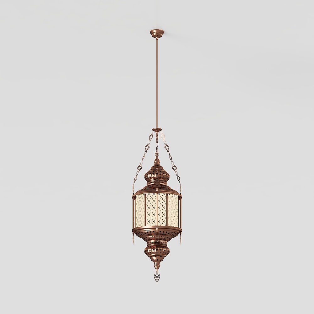 Intricate Lantern Timeless 3D Model – Copper Antique Design