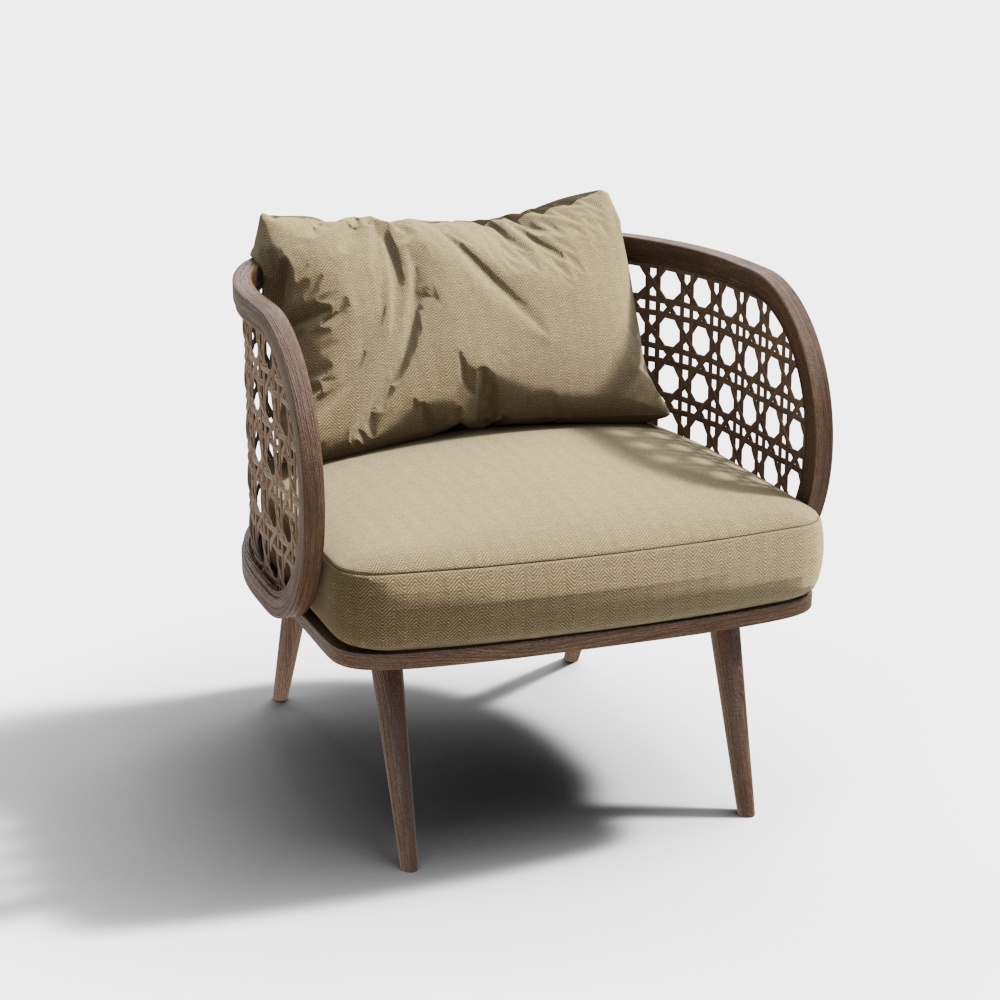 Victorian Wooden Rattan Dining Chair