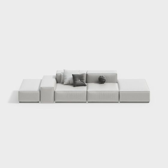 Urban Comfort Low-Poly Sofa 3D model for Modern Spaces