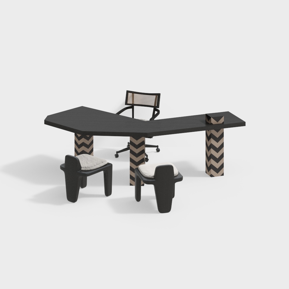 モダンヴィラデスクとチェアセット