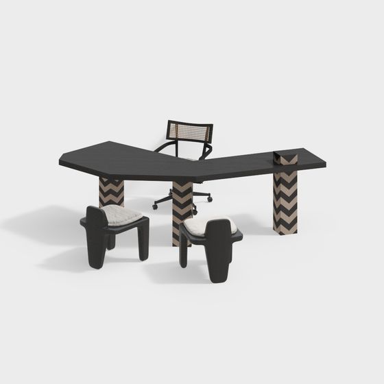 モダンヴィラデスクとチェアセット