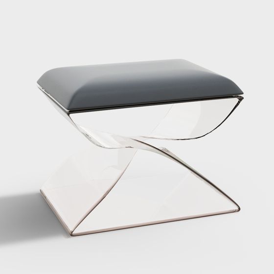 Stylish Glass Art Stool 3D model