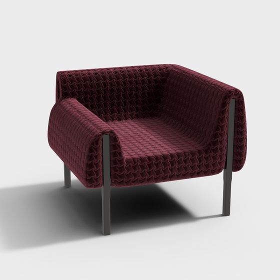 Ripple Velvet Sofa 3D model