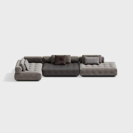 Comfortable Low-Poly Sofa 3D model for Cozy Spaces