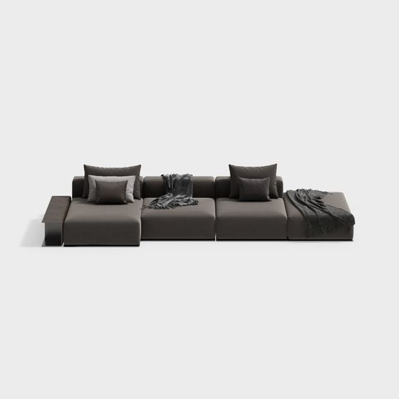 Modern Low-Polygon 3D Sofa Model