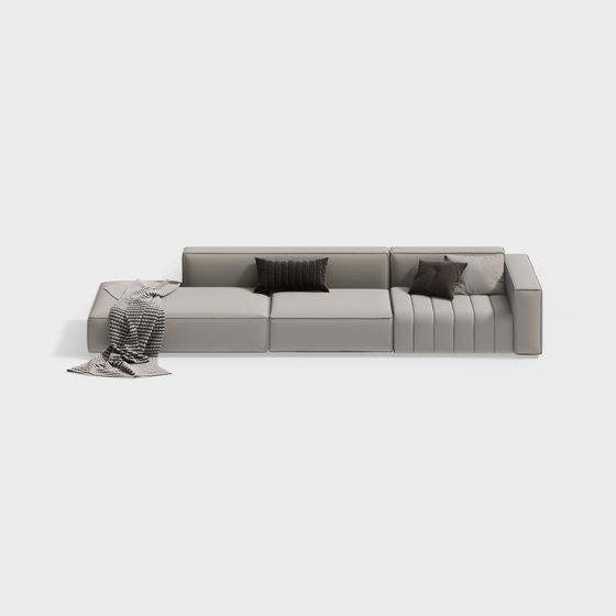 Urban Comfort Low-Poly Sofa 3D model for Modern Spaces