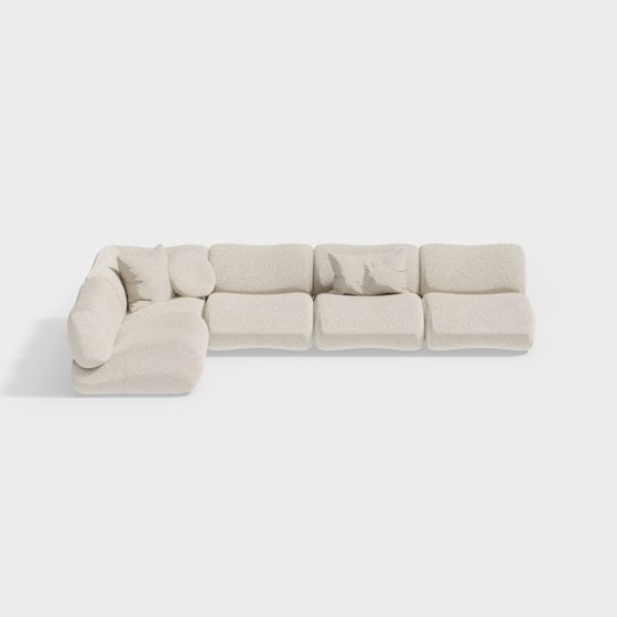 Cozy Corner Low-Poly Sofa 3D model