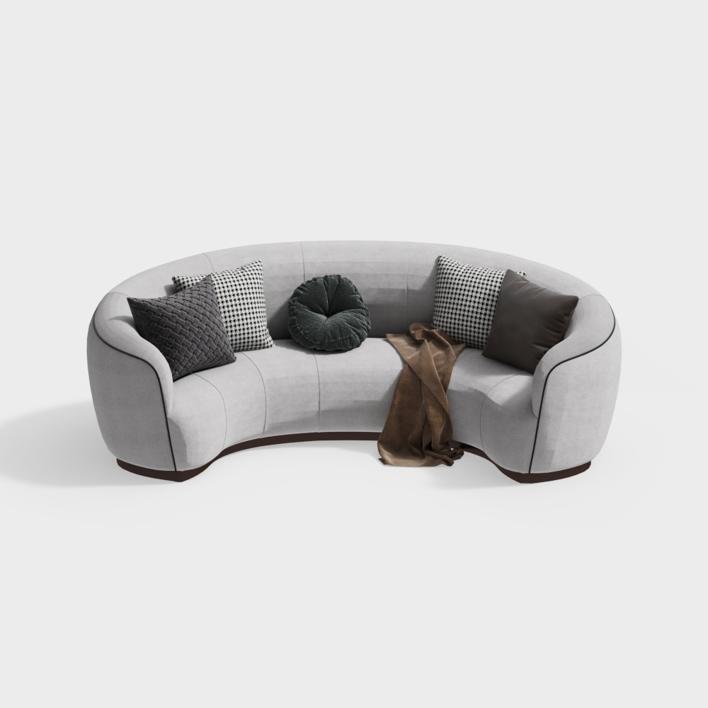 Modern Curved Multi-Person Sofa
