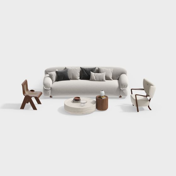 Elegant 3D Furniture Set for Contemporary Interiors