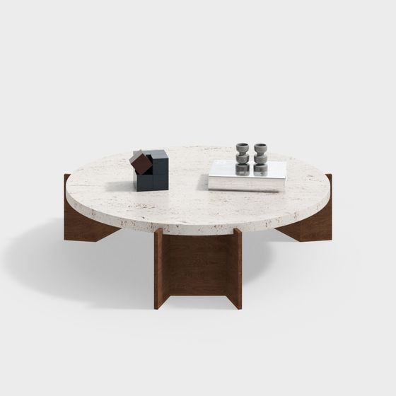 Stylish Low-Poly Round Table 3D model