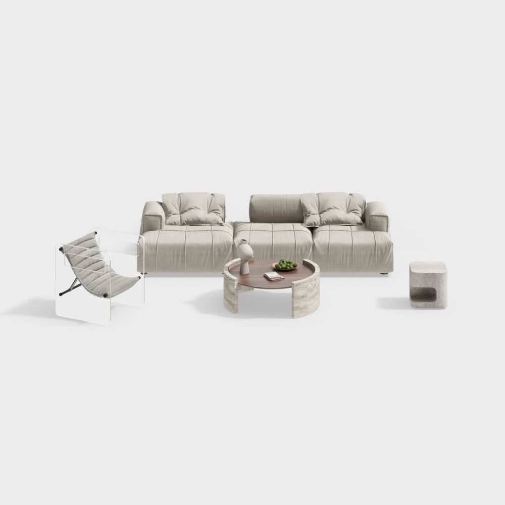 French Living Room Sofa Coffee Table Combination