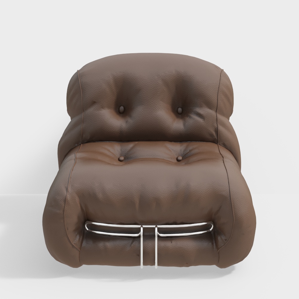 Французский кожаный односпальный диван