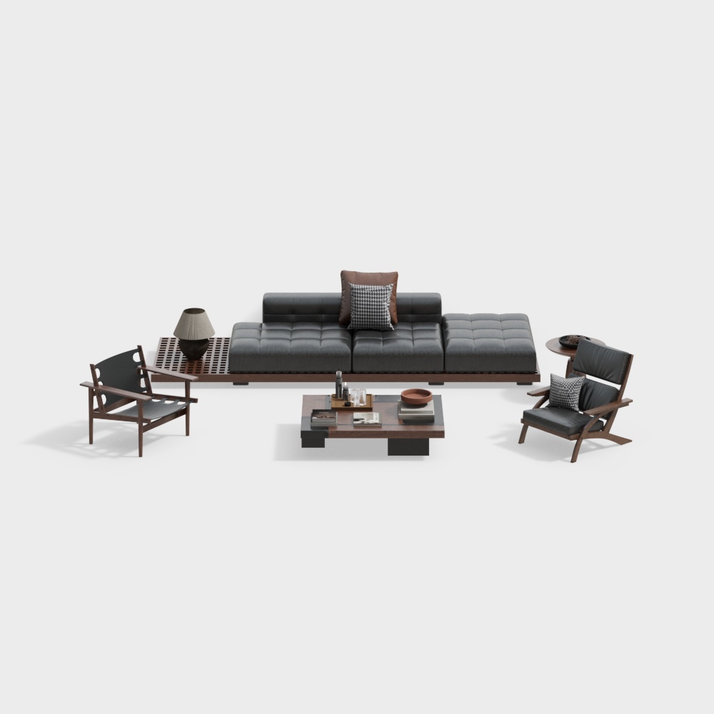 Combinaison de canapé et table basse pour salon français