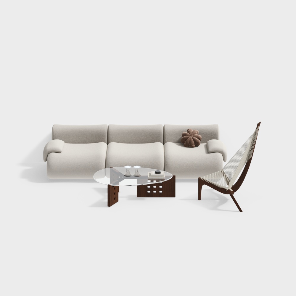 Set Divano e Tavolino da Caffè per Soggiorno Francese