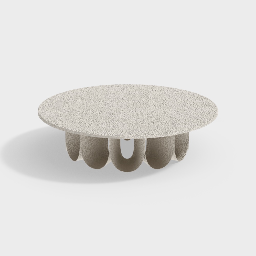 Streamlined Round Table 3D Model – Polished Stone Finish