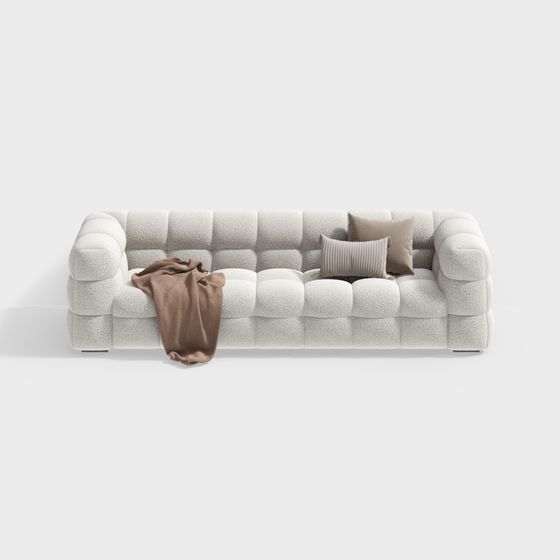 Chic Low-Poly Sofa 3D Model for Contemporary Spaces