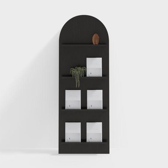 Modern Minimalist 3D Bookshelf Model