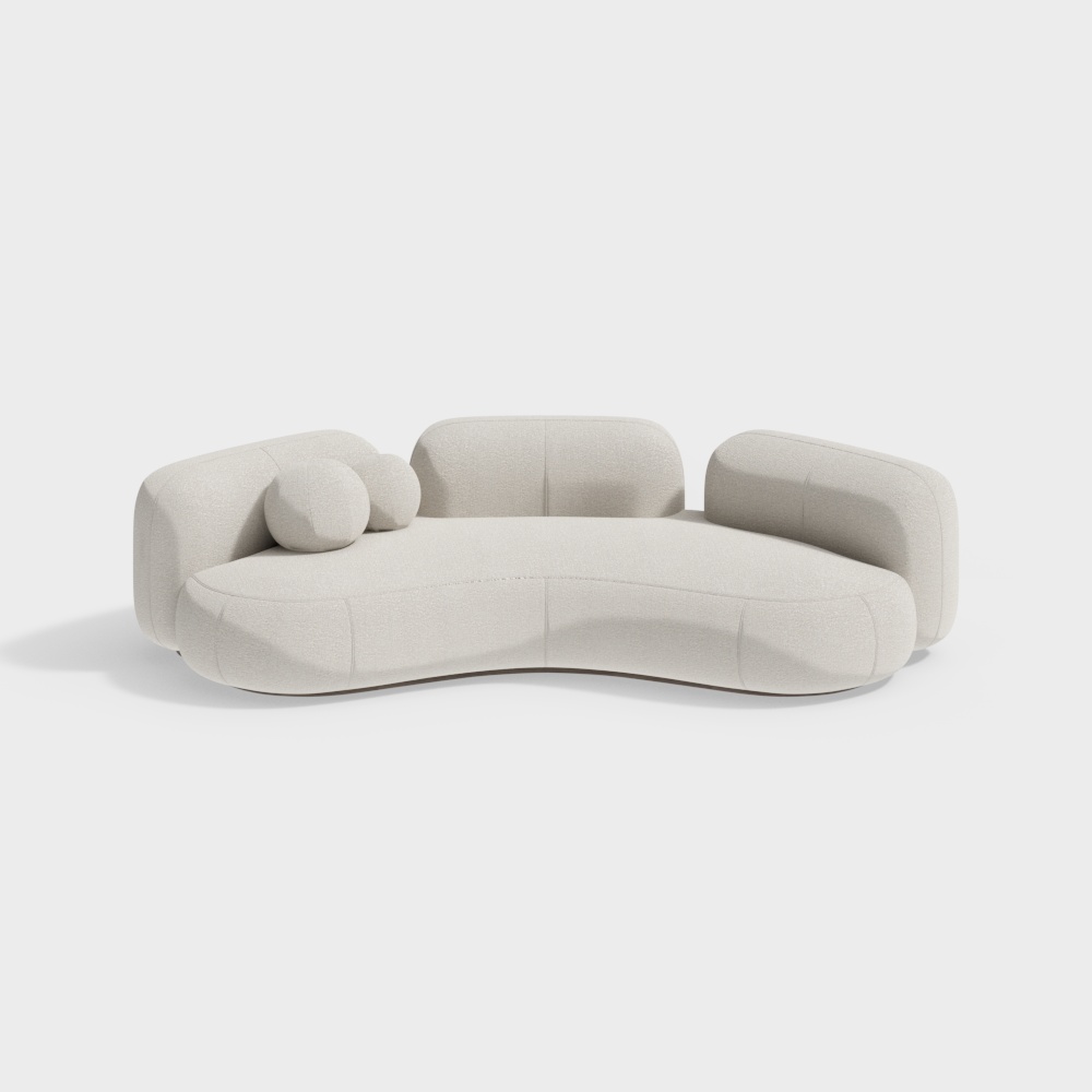 Wabi-Sabi Style Curved Multi-Person Sofa