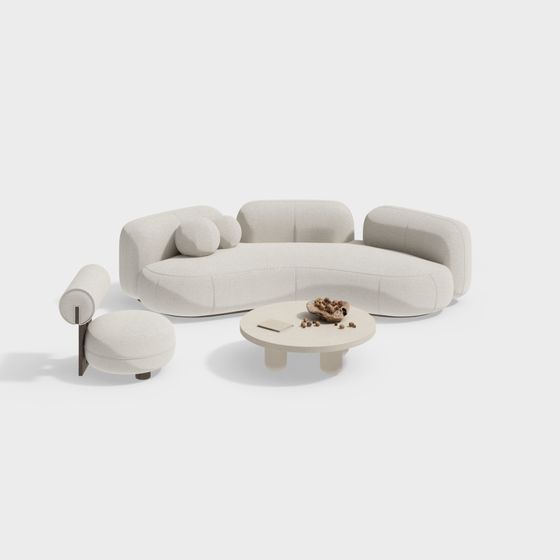 Low Poly Sofa Set 3D model for Modern Interiors