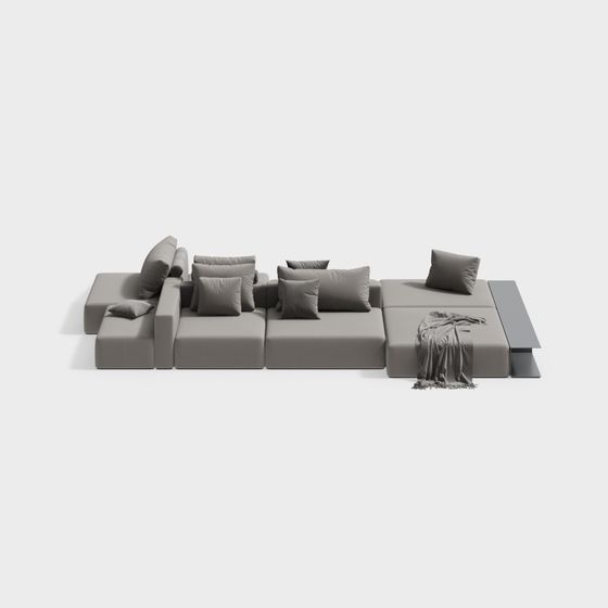 Stylish Modular Sofa 3D model for Contemporary Spaces