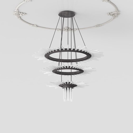 Elegant Low-Poly Chandelier 3D model